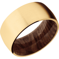 14K Yellow Gold + Machine Finish + Sequoia