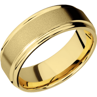 14K Yellow Gold + Sand , Polish Finish