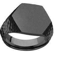 Large Hexagon signet ring (18.5x16mm) in Zirconium, with a Wide style band.