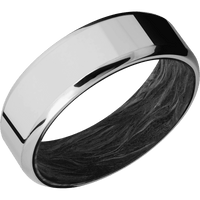 10K White Gold + Polish , Polish Finish + Forged Carbon Fiber