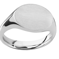 Medium Horizontal Oval signet ring (16x13mm) in Platinum, with a Thin style band.