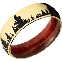 22K Yellow Gold + Polish Finish + Red Heart