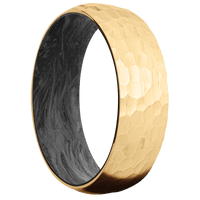 18K Yellow Gold + Hammer Finish + Forged Carbon Fiber