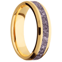 14K Yellow Gold + Bead , Polish Finish