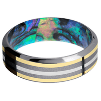 Tantalum + Sand , Polish Finish + Abalone