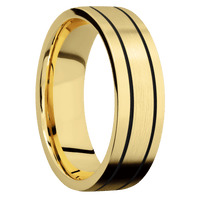 14K Yellow Gold + Machine Finish