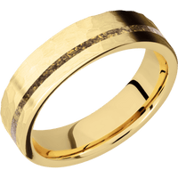 14K Yellow Gold + Hammer , Hammer Finish