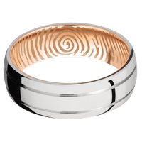 18K White Gold + Polish , Polish Finish + 18K Rose Gold