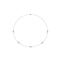 14K White Gold 3/4 CTW Natural Diamond 5-Station 18" Necklace