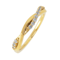 14K Yellow Gold band with 13 Round Lab Grown Diamond having TCW-.2