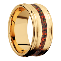 22K Yellow Gold + Hammer , Polish Finish