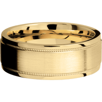 10K Yellow Gold + Satin , Polish Finish