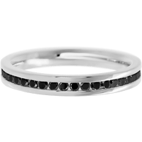 14K White Gold band with 21 Round Black Diamond having TCW-.32