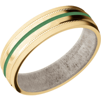 10K Yellow Gold + Hammer , Bead Finish + Antler