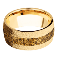 14K Yellow Gold + Stipple Finish