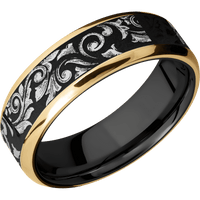 10K Yellow Gold + Polish , Polish Finish + Zirconium