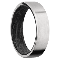 10K White Gold + Satin Finish + Forged Carbon Fiber