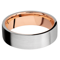 Palladium Silver + Satin Finish + 14K Rose Gold