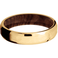 10K Yellow Gold + Hammer , Polish Finish + Sequoia