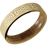 14K Yellow Gold + Satin Finish + Whiskey Barrel