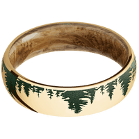 10K Yellow Gold + Polish Finish + Whiskey Barrel