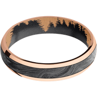 14K Rose Gold + Polish Finish + Dark Grey