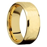 14K Yellow Gold + Hammer , Polish Finish
