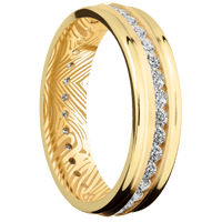 14K Yellow Gold + Bead , Polish Finish