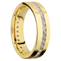 14K Yellow Gold + Hammer Finish