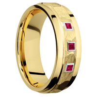 14K Yellow Gold + Rock , Polish Finish