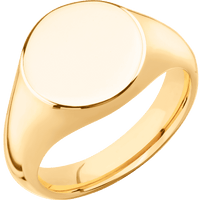 Medium Circle signet ring (14mm) in 14K Yellow Gold, with a Wide style band.