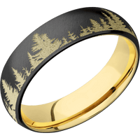 Zirconium + Anglesatin Finish + 14K Yellow Gold