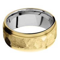 18K Yellow Gold + Rock , Bead Finish + Titanium