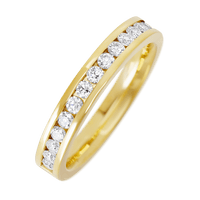 10K Yellow Gold band with 15 Round Lab Grown Diamond (ST) having TCW-.45