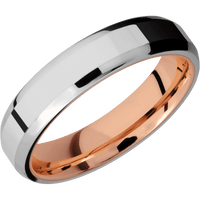 14K White Gold + Polish , Polish Finish + 14K Rose Gold