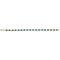 14K Yellow Gold Lab-Grown Emerald 7 1/4" Bracelet