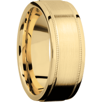 10K Yellow Gold + Satin , Polish Finish