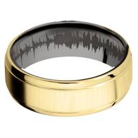 14K Yellow Gold + Crosssatin , Polish Finish + Tantalum Noir