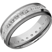 18K White Gold + Hammer , Sand Finish