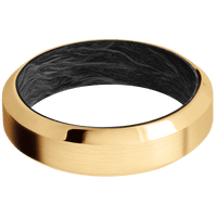 14K Yellow Gold + Satin , Polish Finish + Forged Carbon Fiber