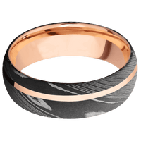 Damascus + Acid Finish + 18K Rose Gold