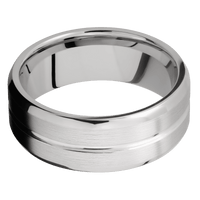 14K White Gold + Polish , Satin Finish