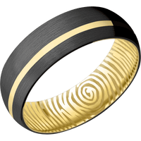 Zirconium + Satin , Satin Finish + 14K Yellow Gold