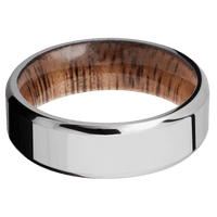 10K White Gold + Polish , Polish Finish + Koa
