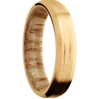 14K Yellow Gold + Treebarkh , Satin Finish + Natural Oak