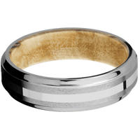 Titanium + Stone , Polish Finish + Boxelder Burl