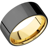 Zirconium + Polish Finish + 10K Yellow Gold