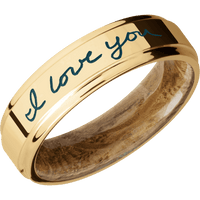 10K Yellow Gold + Polish , Polish Finish + Whiskey Barrel