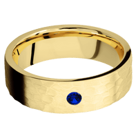 14K Yellow Gold + Hammer Finish