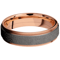 14K Rose Gold + Polish , Sand Finish